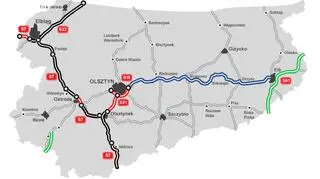 Mapa stanu budowy dróg w województwie warmińsko-mazurskim