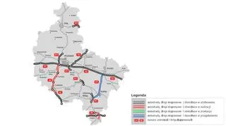 Mapa stanu budowy dróg w województwie wielkopolskim