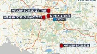Mapa strajkujących kopalń