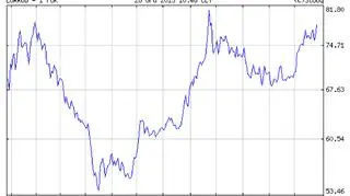 Notowania pary EUR/RUB w ostatnim roku