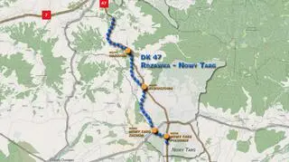 Odcinek Rdzawka - Nowy Targ