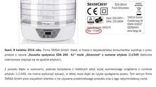 Oświadczenie firmy TARGA