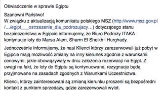 Oświadczenie Itaki