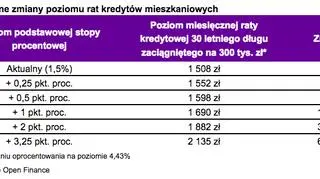 Potencjalne zmiany poziomu rat kredytów mieszkaniowych