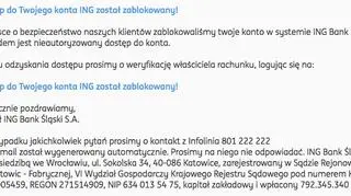 Przykład fałszywego e-maila