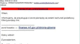 Przykładowy mail oszustów