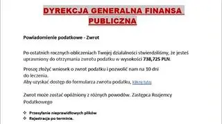 Przykładowy mail oszustów