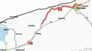 S6 odc. Kiełpino - początek obwodnicy Koszalina i Sianowa oraz obwodnica Koszalina i Sianowa