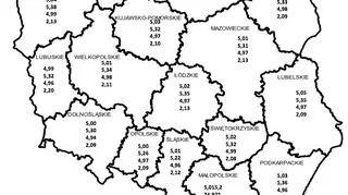 Średnie ceny detaliczne na terenie poszczególnych województw