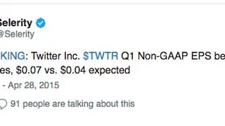 Start-up Selerity opublikował wyniki Twittera