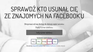 Strona nakłania do podania numeru telefonu