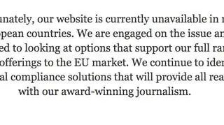 Treść komunikatu na "Chicago Tribune"