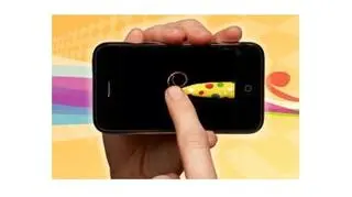 W czasie kiedy używamy aplikacji na ekranie naszego smartfona wyświetla się animowany obraz papierowej trąbki