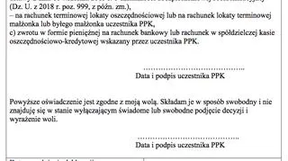 Wzór deklaracji rezygnacji z PPK