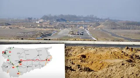 Plac budowy na drogach. W realizacji jest 1300 kilometrów tras