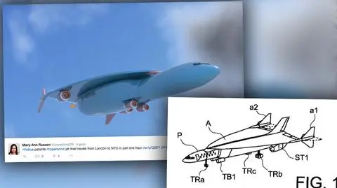 Airbus opatentował nowy superszybki odrzutowiec