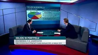 Milion w portfelu, z pierwszą stopą zwrotu. Po raz kolejny naszym gościem był: Aleksander Jawień, prezes Investment Fund Managers. W programie sprawdzaliśmy ile zarobił portfel przez niego stworzony 28 lutego 2011 roku.