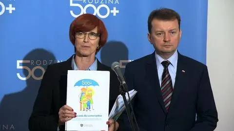 Elżbieta Rafalska oraz Mariusz Błaszczak podczas piątkowej konferencji