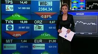 WIG 20 stracił dzisiaj 0,81%. Traci głownie z powody Telekomunikacji Polskiej i KGHM- obie te spółki były notowane dzisiaj bez prawa do dywidendy i ich kurs był pomniejszony o jej wartość. Najsłabszą spółką jest TVN.