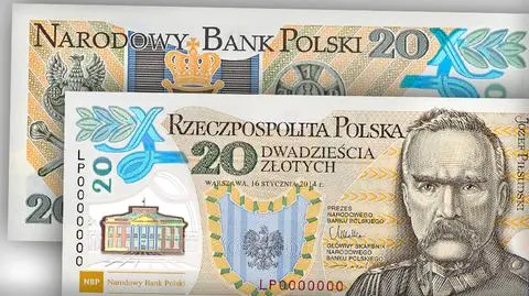 Plastikowy banknot upamiętniający Legiony Polskie z nagrodą