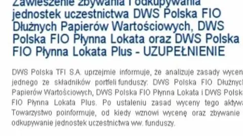 DWS zadziwia inwestorów