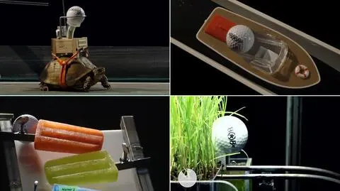 Jednym z wolniejszych elementów maszyny było przemieszczenie piłeczki z pomocą żółwia 