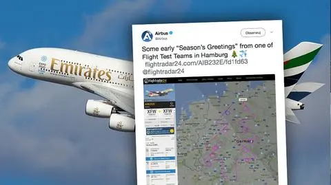 Airbus wymalowuje gigantyczną choinkę nad Niemcami