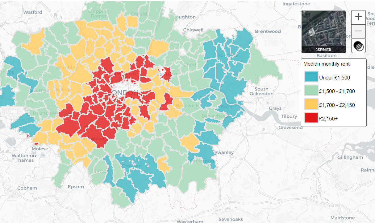 Stawki najmu w Londynie
