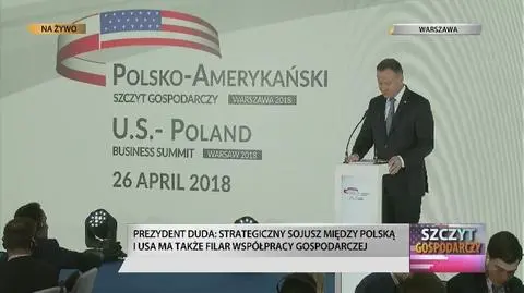 Duda: strategiczny sojusz Polski ze Stanami Zjednoczonymi ma też wymiar gospodarczy