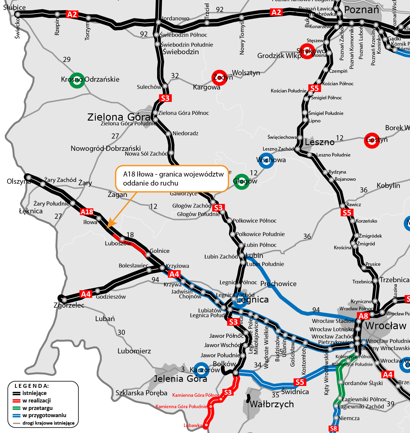 A18 w lubuskiem zakończona