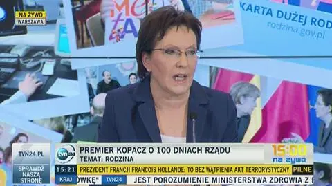 Kopacz: projekty ustaw o świadczeniach rodzinnych w konsultacjach