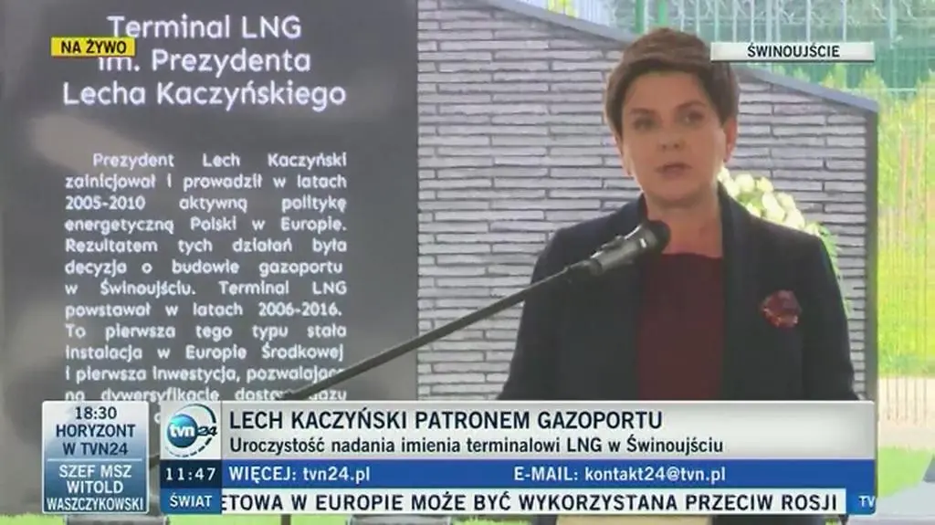 Lech Kaczyński patronem gazoportu w Świnoujściu