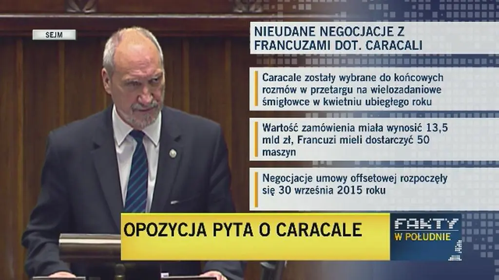 Macierewicz: kontrakt na caracale nie gwarantował tysięcy miejsc pracy 