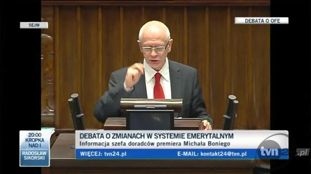 Michał Boni w Sejmie (TVN24)