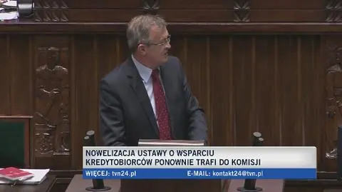 Nowelizacja ustawy frankowej ponownie trafi do komisji