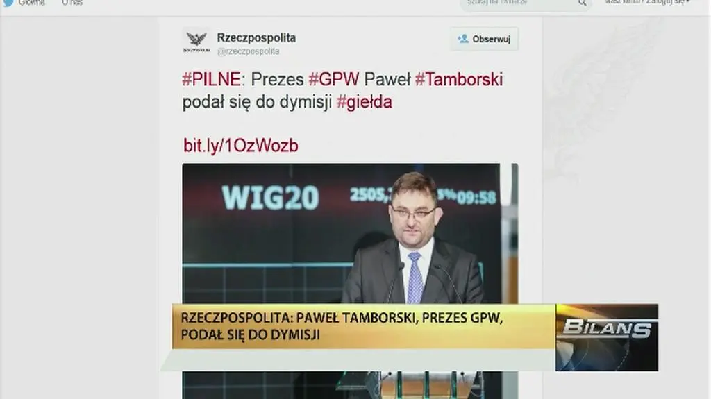 Paweł Tamborski podał się do dymisji