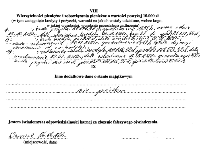 Oświadczenie majątkowe Tomasza Szmydta