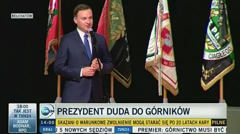 Prezydent Andrzej Duda świętuje Barbórkę w Bełchatowie