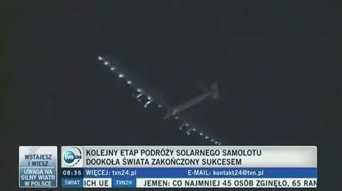 Słoneczny samolot kontynuuje historyczną podróż dookoła świata