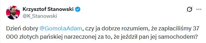 Stanowski pyta o wynajem auta