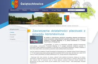 Komunikat urzędu miasta w Świętochłowicach o zawieszeniu działalności placówek z powodu koronawirusa