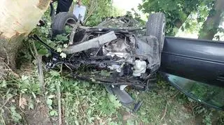 Ciężko ranni w wypadku samochodowym