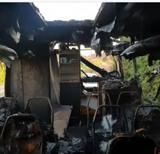 Autobus Hrycyszynów po pożarze