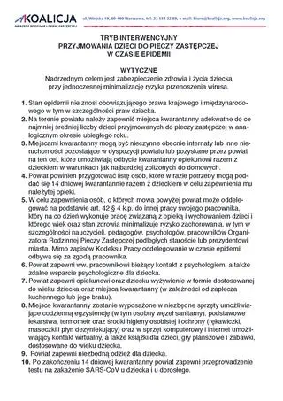 Jak przyjmować dzieci odebrane z domu rodzinnego w czasie pandemii