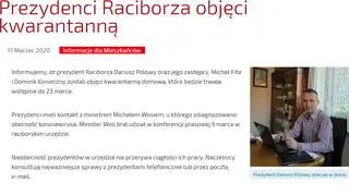 Prezydent Raciborza objęty kwarantanną domową