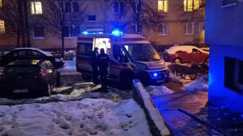 Bryła lodu spadła na mężczyznę i roczne dziecko. "Mieszkaniec informował administrację o soplach"