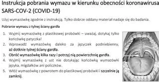 Instrukcja pobrania próbki do badań pod kątem koronawirusa