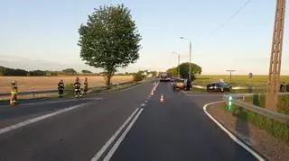 Zderzenie dacii z volkswagenem na skrzyżowaniu w Boniowicach