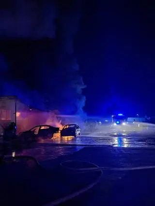 Pożar warsztatu samochodowego
