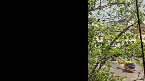 Lądowanie śmigłowca LPR na Rynku Podgórskim